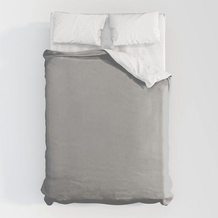 Quick Silver Gray Solid Color Plain Neutral Earth Tone  Duvet Cover Gallery Image 6