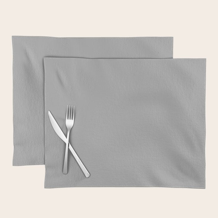 Quick Silver Gray Solid Color Plain Neutral Earth Tone  Placemat Gallery Image 1