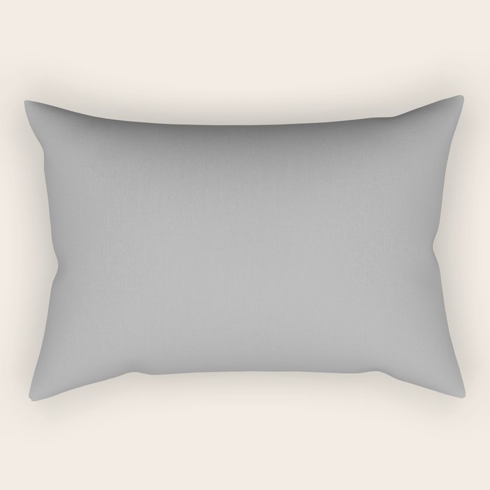 Quick Silver Gray Solid Color Plain Neutral Earth Tone  Rectangular Pillow Gallery Image 2