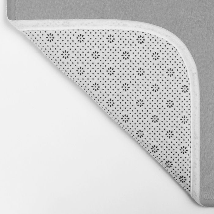 Quick Silver Gray Solid Color Plain Neutral Earth Tone  Bath Mat Gallery Image 2
