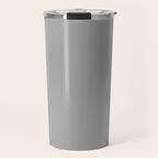 Quick Silver Gray Solid Color Plain Neutral Earth Tone  Travel Mug Gallery Image 1