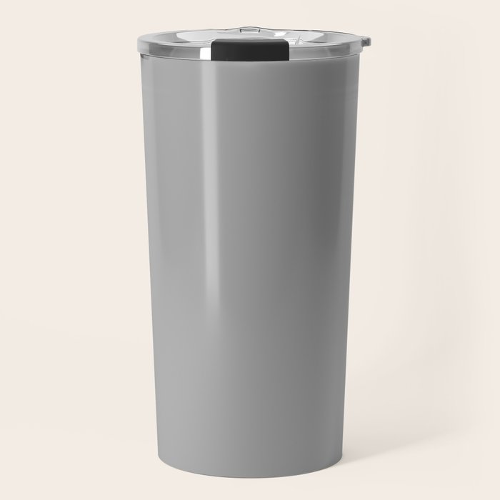 Quick Silver Gray Solid Color Plain Neutral Earth Tone  Travel Mug Gallery Image 1