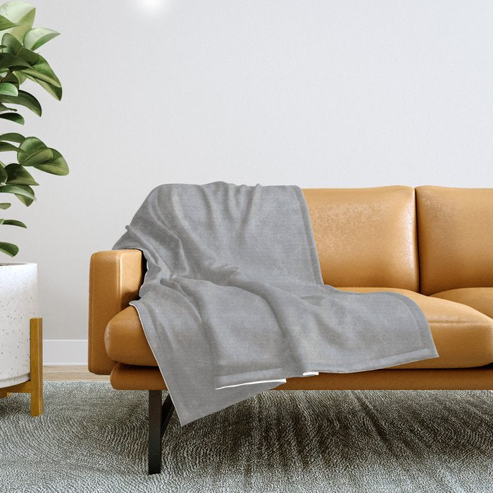 Quick Silver Gray Solid Color Plain Neutral Earth Tone  Throw Blanket Gallery Image 1