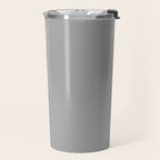 Quick Silver Gray Solid Color Plain Neutral Earth Tone  Travel Mug Gallery Image 2