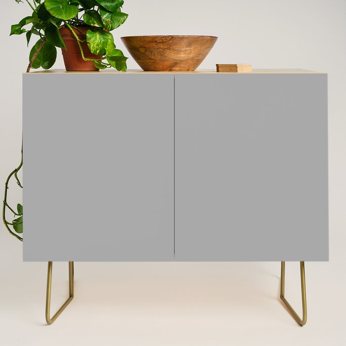 Quick Silver Gray Solid Color Plain Neutral Earth Tone  Credenza Gallery Image 1