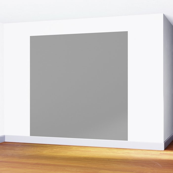 Quick Silver Gray Solid Color Plain Neutral Earth Tone  Wall Mural Gallery Image 2