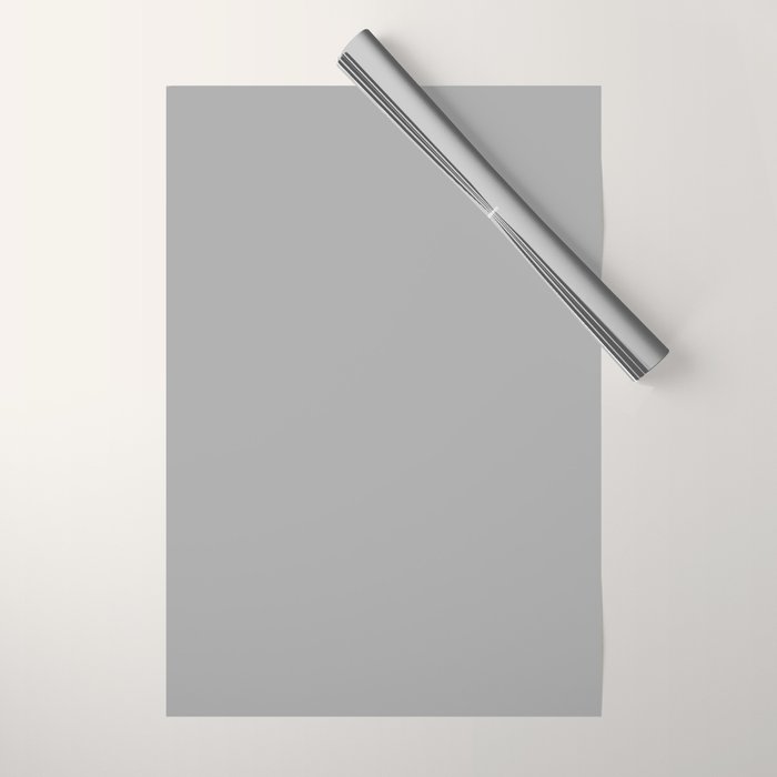 Quick Silver Gray Solid Color Plain Neutral Earth Tone  Wrapping Paper Gallery Image 1