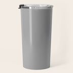 Quick Silver Gray Solid Color Plain Neutral Earth Tone  Travel Mug Gallery Image 3