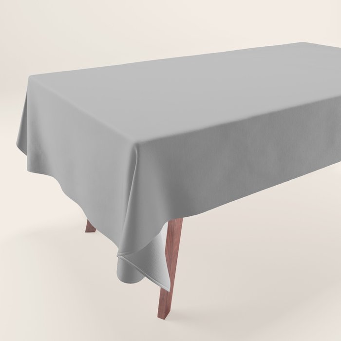 Quick Silver Gray Solid Color Plain Neutral Earth Tone  Tablecloth Gallery Image 1