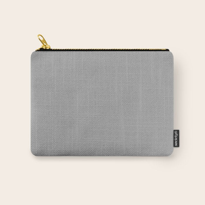 Quick Silver Gray Solid Color Plain Neutral Earth Tone  Carry All Pouch Gallery Image 1