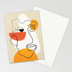 Abstract Face Line Design 03 Stationery Card Gallery Image 2
