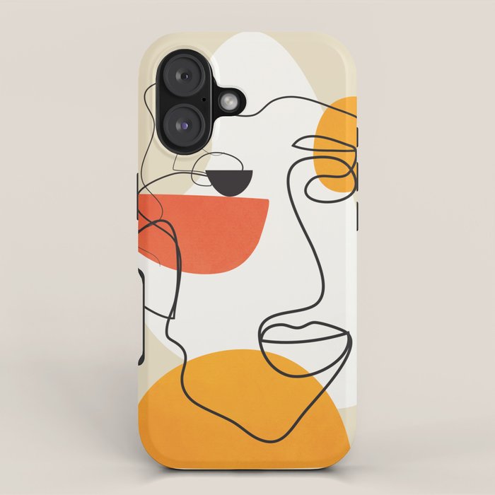 Abstract Face Line Design 03 iPhone Case Gallery Image 1