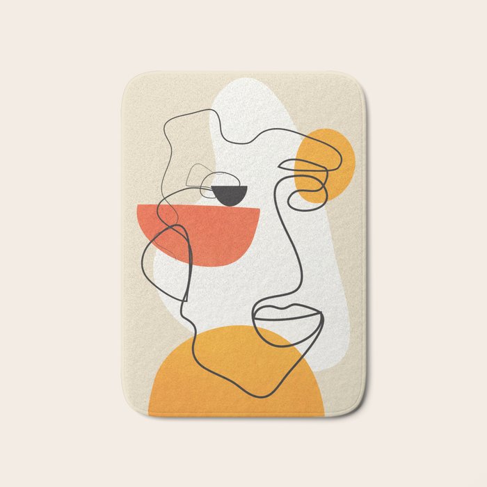 Abstract Face Line Design 03 Bath Mat Gallery Image 1