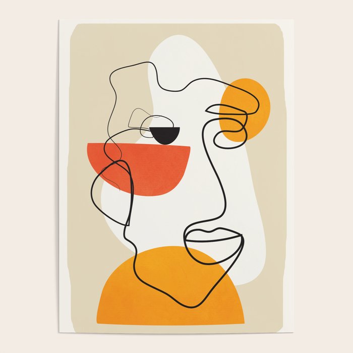 Abstract Face Line Design 03 Poster Gallery Image 1