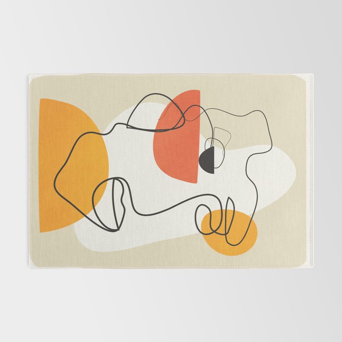 Abstract Face Line Design 03 Rug Gallery Image 2