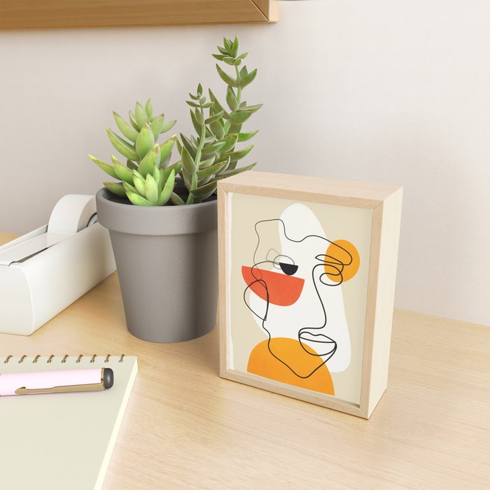 Abstract Face Line Design 03 Mini Art Print Gallery Image 2