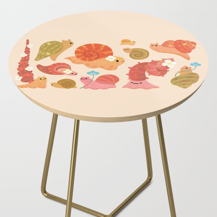 Snail and small flowers Side Table Gallery Image 2