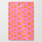 Abstract retro pink star shape pattern Cutting Board Gallery Image 1