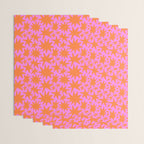 Abstract retro pink star shape pattern Wrapping Paper Gallery Image 3