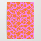 Abstract retro pink star shape pattern Poster Gallery Image 4