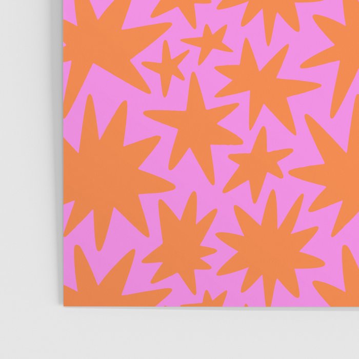 Abstract retro pink star shape pattern Poster Gallery Image 3