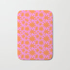 Abstract retro pink star shape pattern Bath Mat Gallery Image 1