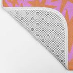 Abstract retro pink star shape pattern Bath Mat Gallery Image 2