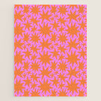 Abstract retro pink star shape pattern Jigsaw Puzzle Gallery Image 1