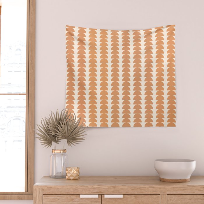 Maude Pattern XXIII Pantone Peach Fuzz Wall Tapestry Gallery Image 2