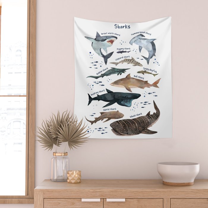 Sharks Wall Tapestry Gallery Image 2