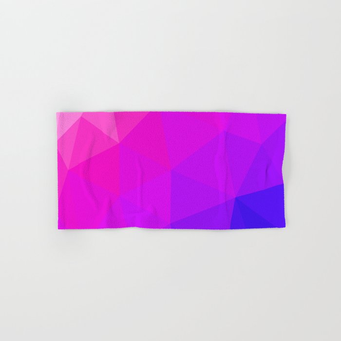 Magenta and Violet Low Poly Pattern Bath Towel Gallery Image 1