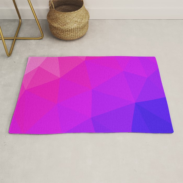 Magenta and Violet Low Poly Pattern Rug Gallery Image 1