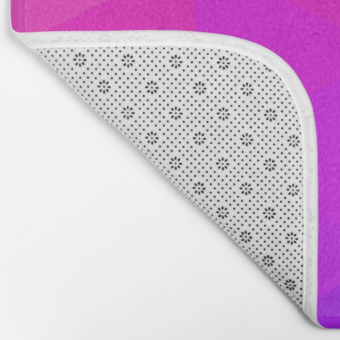 Magenta and Violet Low Poly Pattern Bath Mat Gallery Image 2