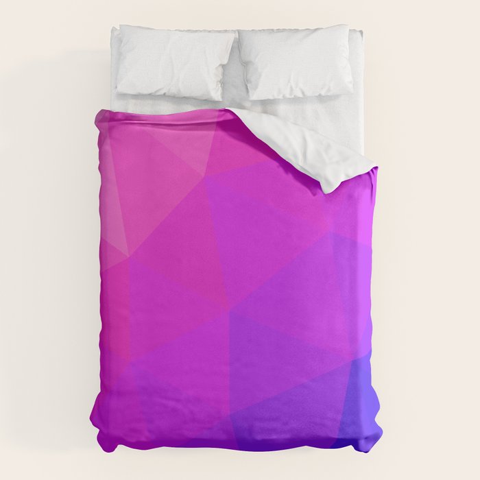 Magenta and Violet Low Poly Pattern Duvet Cover Gallery Image 6