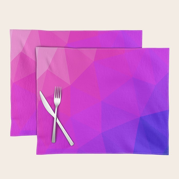 Magenta and Violet Low Poly Pattern Placemat Gallery Image 1