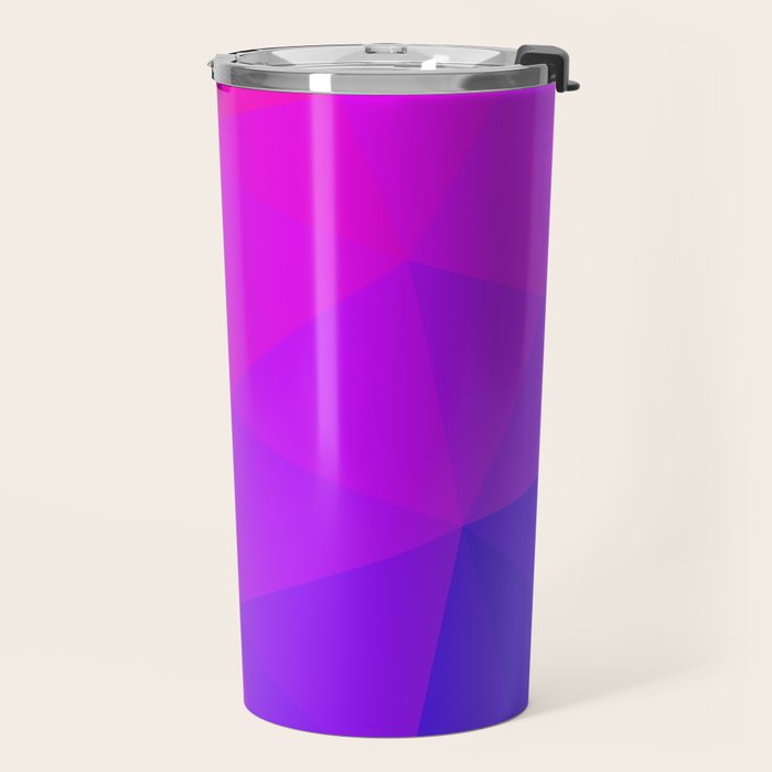 Magenta and Violet Low Poly Pattern Travel Mug Gallery Image 2