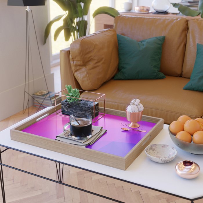 Magenta and Violet Low Poly Pattern Serving Tray Gallery Image 2