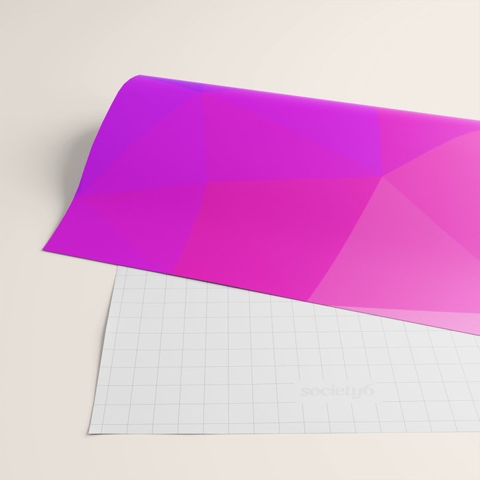 Magenta and Violet Low Poly Pattern Wrapping Paper Gallery Image 2