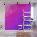 Magenta and Violet Low Poly Pattern Wall Mural Gallery Image 1