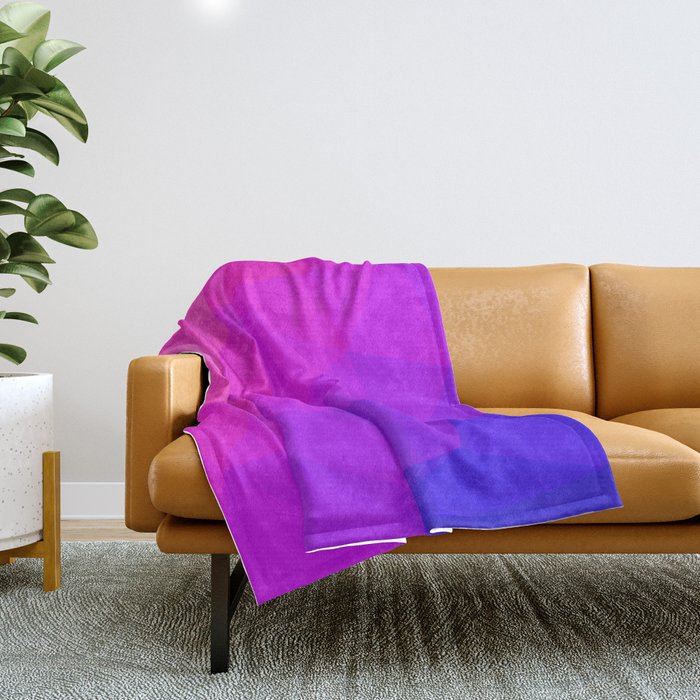 Magenta and Violet Low Poly Pattern Throw Blanket Gallery Image 1