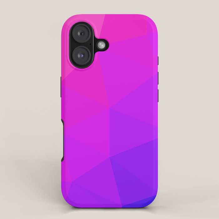 Magenta and Violet Low Poly Pattern iPhone Case Gallery Image 1