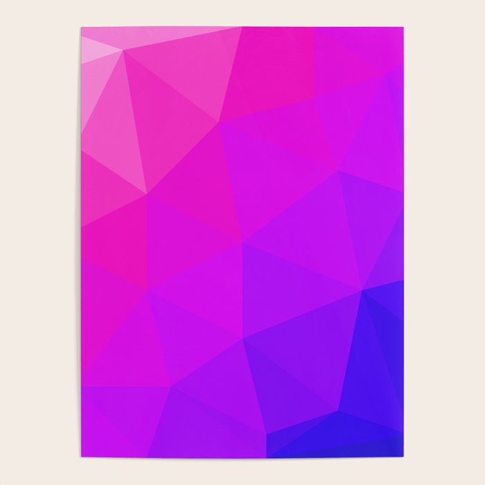 Magenta and Violet Low Poly Pattern Poster Gallery Image 1