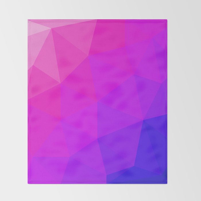 Magenta and Violet Low Poly Pattern Throw Blanket Gallery Image 2