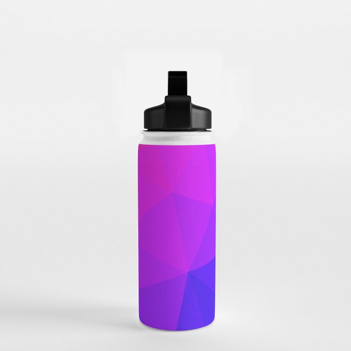 Magenta and Violet Low Poly Pattern Water Bottle Gallery Image 2