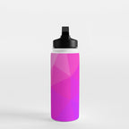Magenta and Violet Low Poly Pattern Water Bottle Gallery Image 3