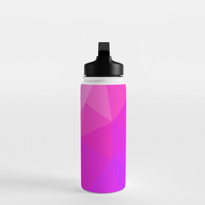 Magenta and Violet Low Poly Pattern Water Bottle Gallery Image 3