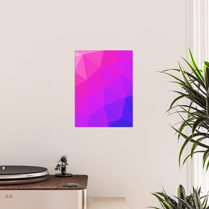Magenta and Violet Low Poly Pattern Poster Gallery Image 2