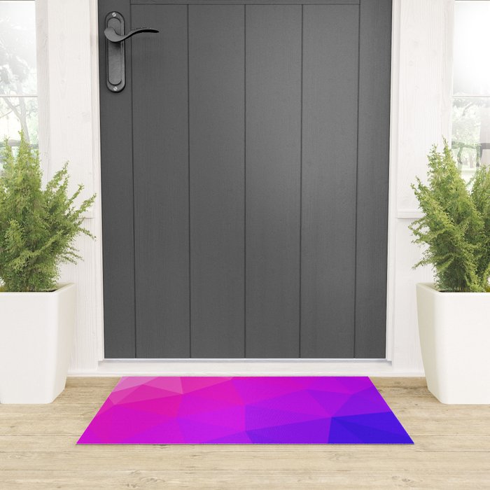 Magenta and Violet Low Poly Pattern Welcome Mat Gallery Image 3