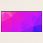 Magenta and Violet Low Poly Pattern Desk Mat Gallery Image 3