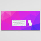 Magenta and Violet Low Poly Pattern Desk Mat Gallery Image 1